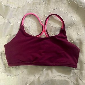 lululemon ivivva maroon sports bra